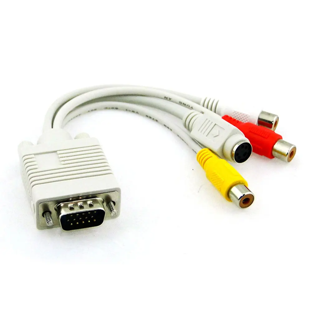 Высокое качество Черный Белый ПК VGA SVGA к S Video 3 RCA композитный HD AV ТВ выход адаптер