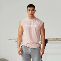 fitness vest summer gym mens muscle work out quick dry exercise tank top fashion round collar cotton bodybuilding male vest