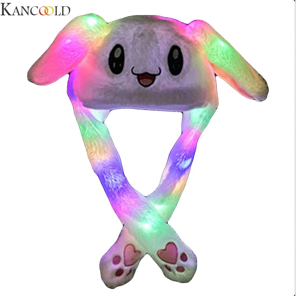 Симпатичная светящаяся плюшевая шапка KANCOOLD с кроликом забавная игрушка для игры