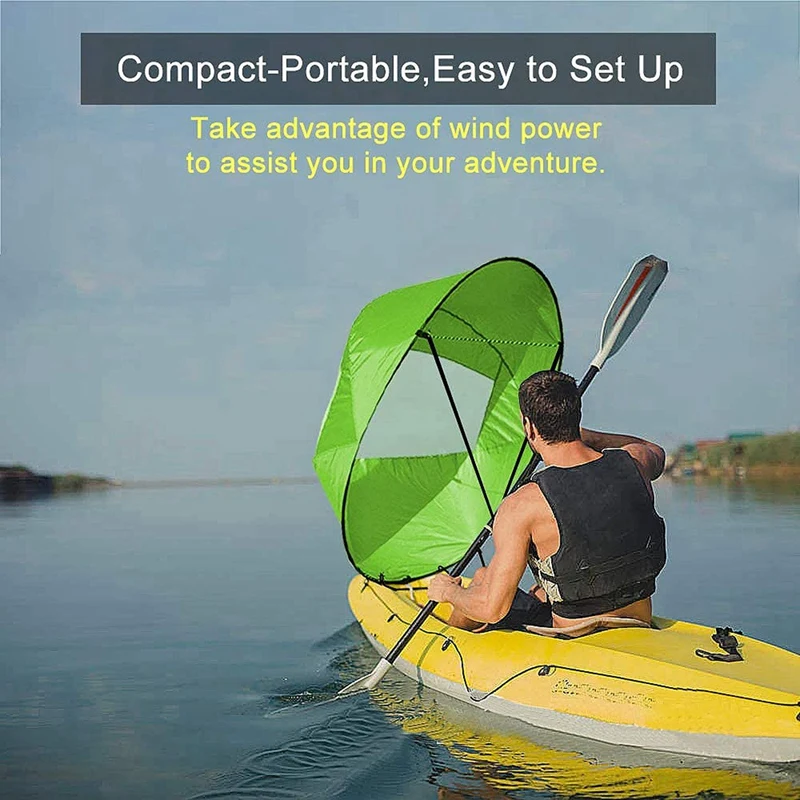 

42 Inch Foldable Kayak Downwind Paddle Wind Sail Kayak Sail Kit & Waterproof Canoe Kayak Spray Skirt