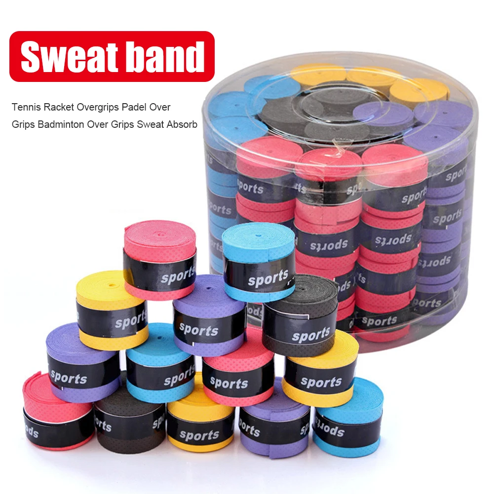 

60PCS Tennis Racket Overgrips Padel Over Grips Badminton Over Grips Sweat Absorbed Wraps Tapes Grips Sweatband