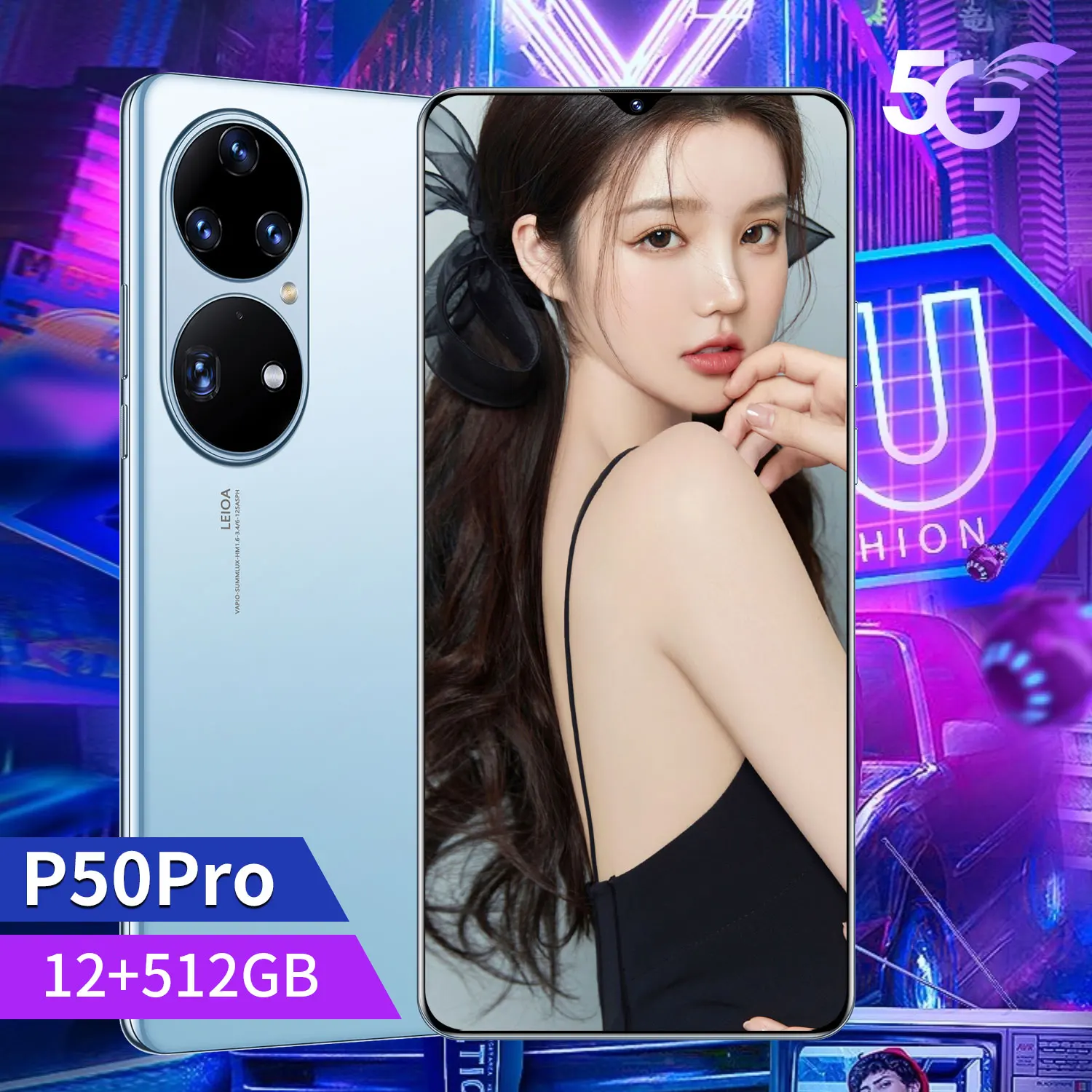 

Newest 6.72" P50 Pro 5G Smartphones MTK6893 Android 16GB+512GB 6800mAh Face ID 16+32MP Newest Global Version Cellphone Celulars