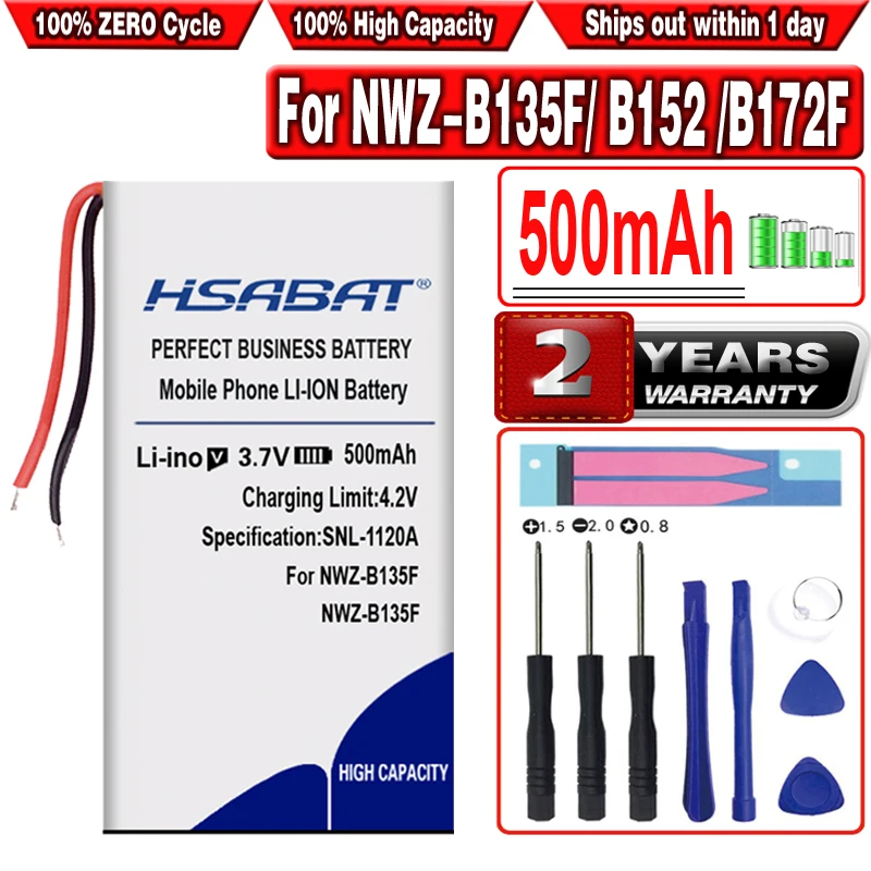 Аккумулятор HSABAT 500 мАч для Sony NWZ B135F B152 B172F B173F B183F MP3|Аккумуляторы мобильных
