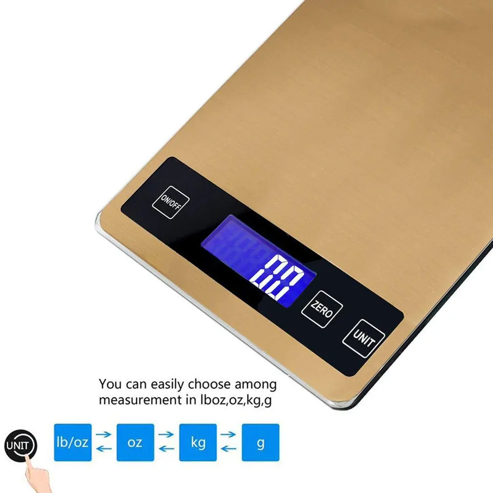 15 кг перезаряжаемые высокоточные кухонные весы стеклянные плоские для выпечки