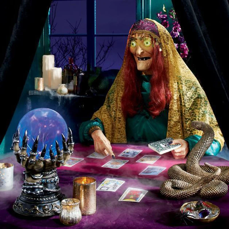 

Креативный светящийся хрустальный шар для Хэллоуина, роскошный Небесный волшебный череп, плазменный шар на палец, зловещее искусство, 1 шт. ...