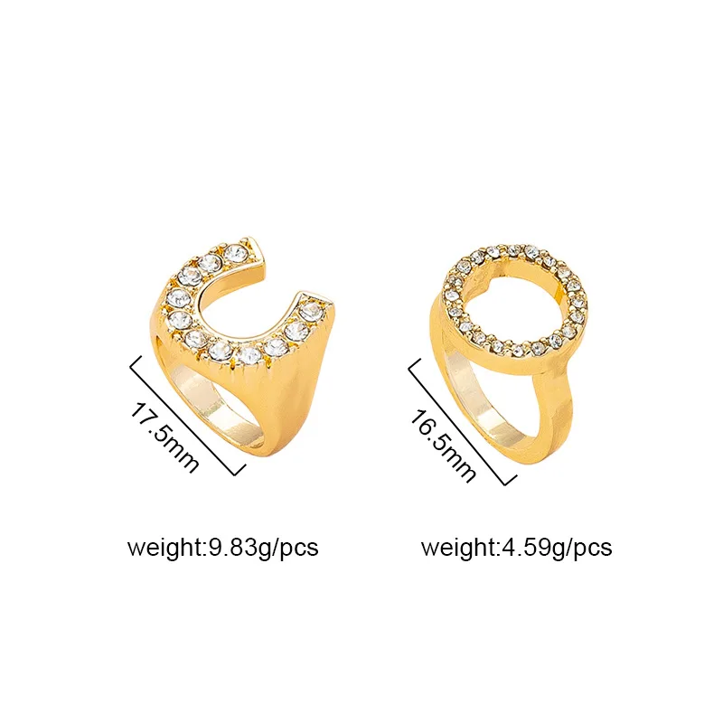 Модные минималистичные золотые подковы в форме букв О-образного алфавита