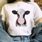 Летние женские футболки с рисунками из мультфильмов футболка с мультяшным жирафом футболки 90s Ullzang Harajuku корова свинья кролик Тигр Ретро футболка с принтом для девочек