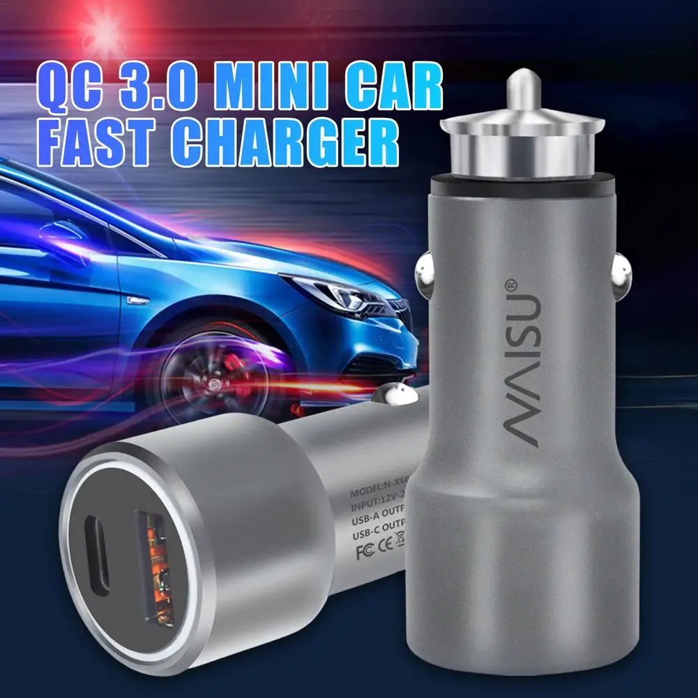 

Автомобильное зарядное устройство QC 3,0, 12 В/24 В, с двумя портами