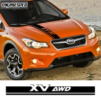 racing sports styling car hood bonnet stripes decor sticker vinyl decals auto engine cover stickers accessories for subaru xv
