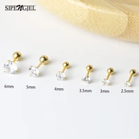 sipengjel fashion stainless steel ear stud earrings korea crystal zircon piercing stud earrings for women jewelry gift 2022