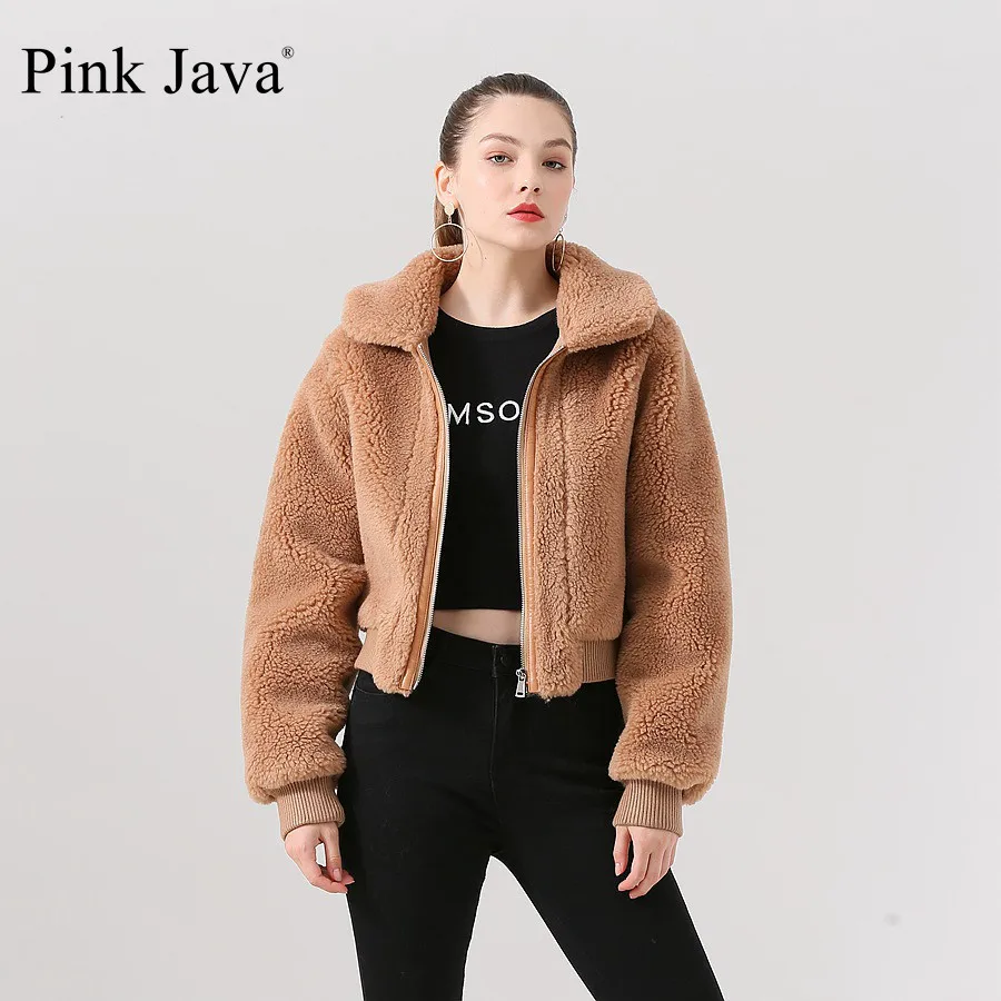 Розовая java QC19029 Новое поступление горячая Распродажа Женская шерстяная куртка
