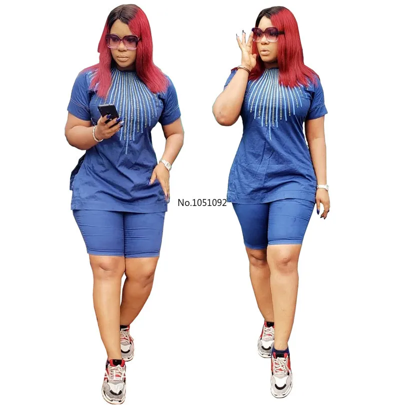 2020 африканская Женская одежда Африканский летний комплект Дашики с коротким