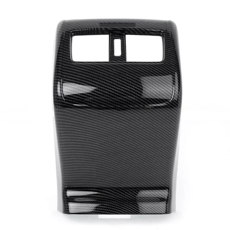 

Black Carbon Fiber Cover Rear Armrest Box Air Vent Outlet ABS Replaces