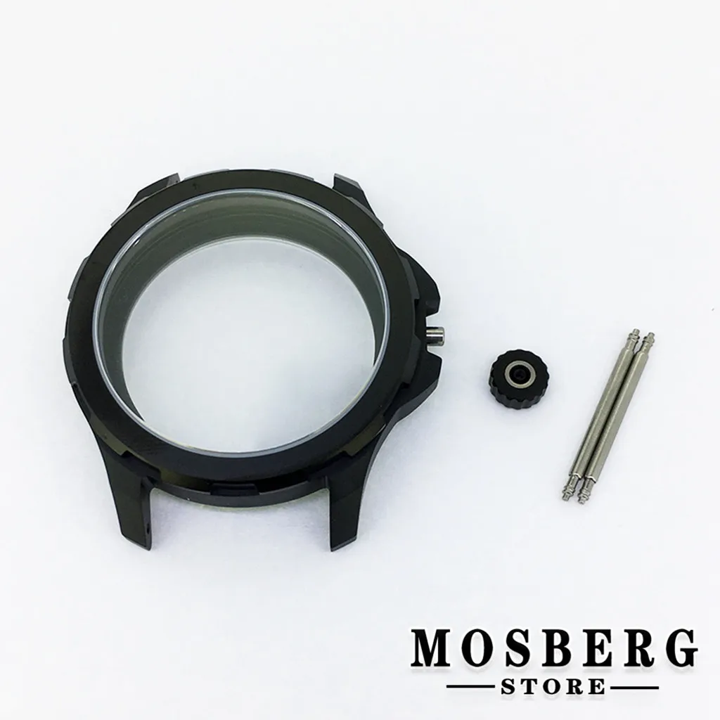 44mm Silver Black Rose Gold Watch Case Solid 316L Stainless Steel For ETA 6498 6497 ST3600 Movement Accessories Parts - купить по