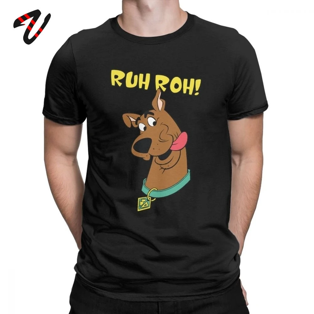 Хлопок Для мужчин футболки Скуби-Ruh Roh Для мужчин футболка забавная футболка с круглым вырезом футболки Летние Футболки