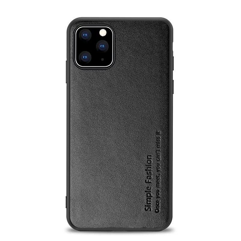Для iPhone X Xr Xs 11 Pro Max Роскошный чехол из натуральной кожи для iPhone 7 8 Plus анти-осенняя крышка - Цвет: Black