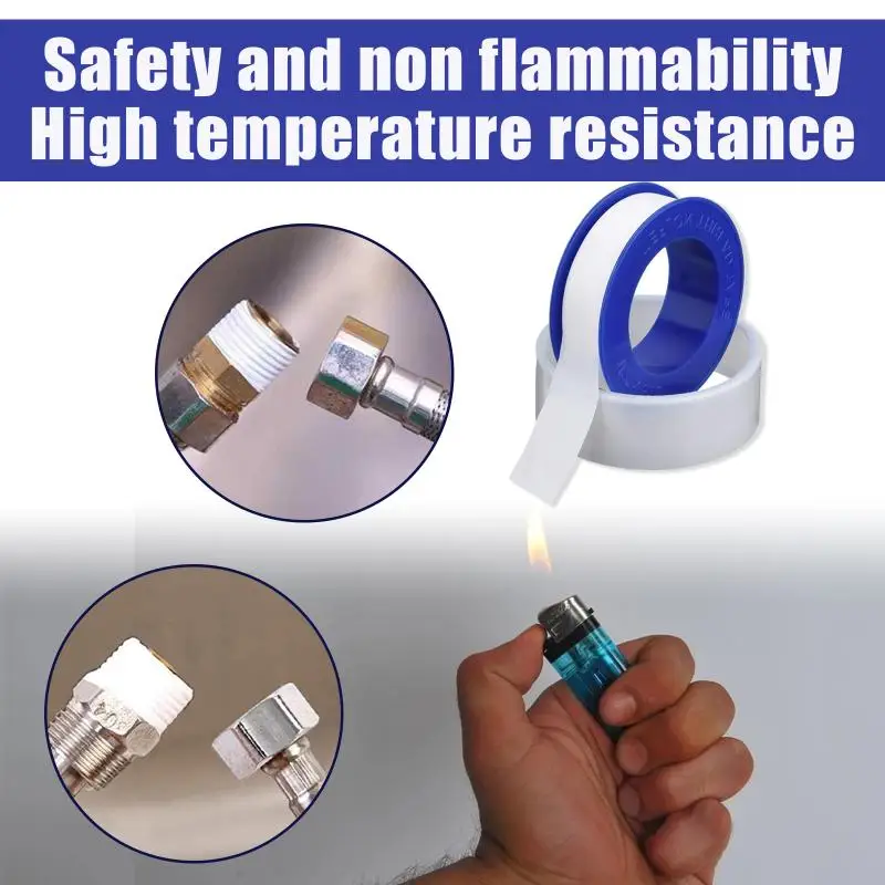 

10pcs Pure PTFE Water Pipe Tape White Sealing Band Fitting Thread Seal Tape Oil-Free Belt Home Improvement Practical Wholesale