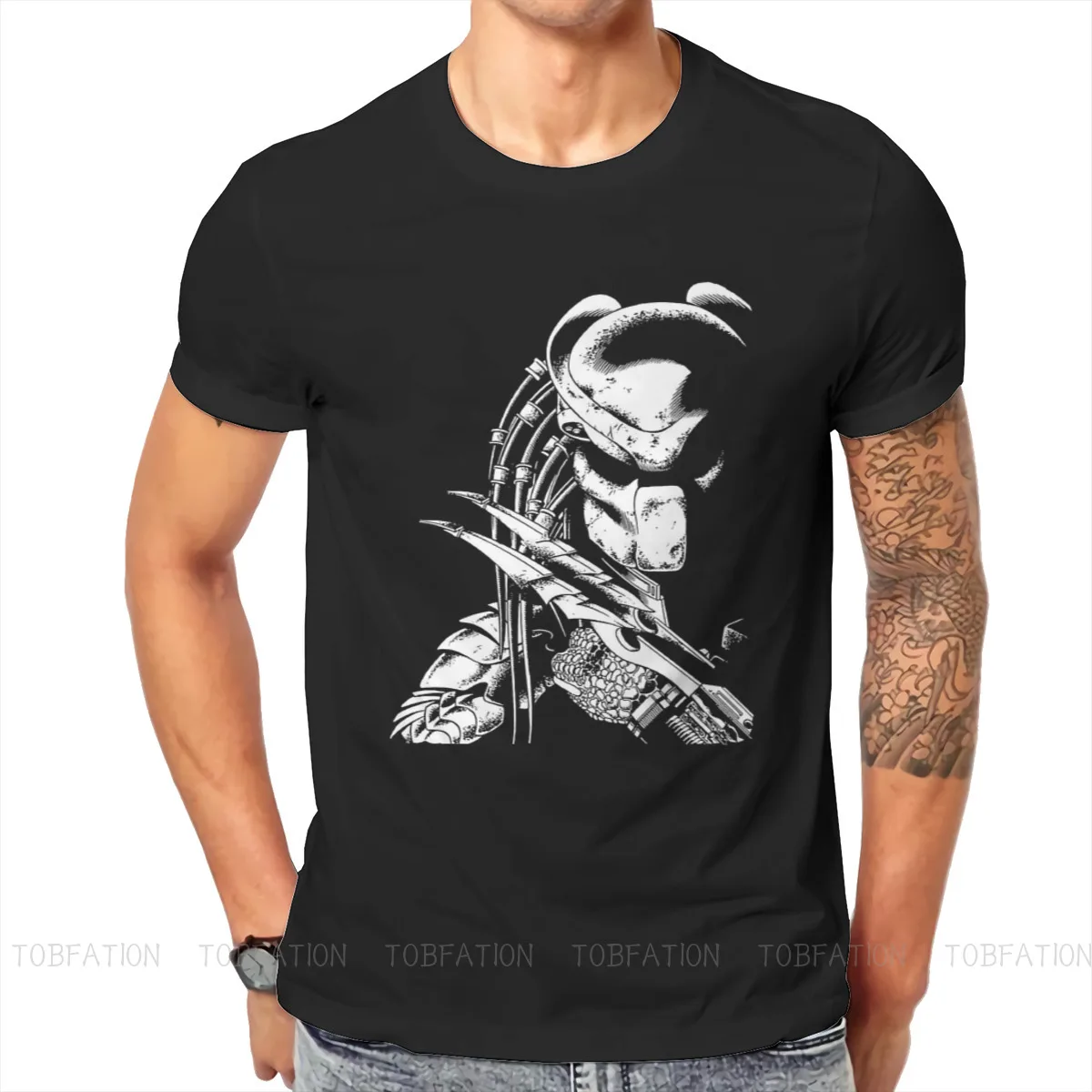 Predator Round Collar TShirt Doom Doomguy UAC Slayer Hayden Pierce FPS Pure Cotton Original T Shirt Man's Clothes Fashion