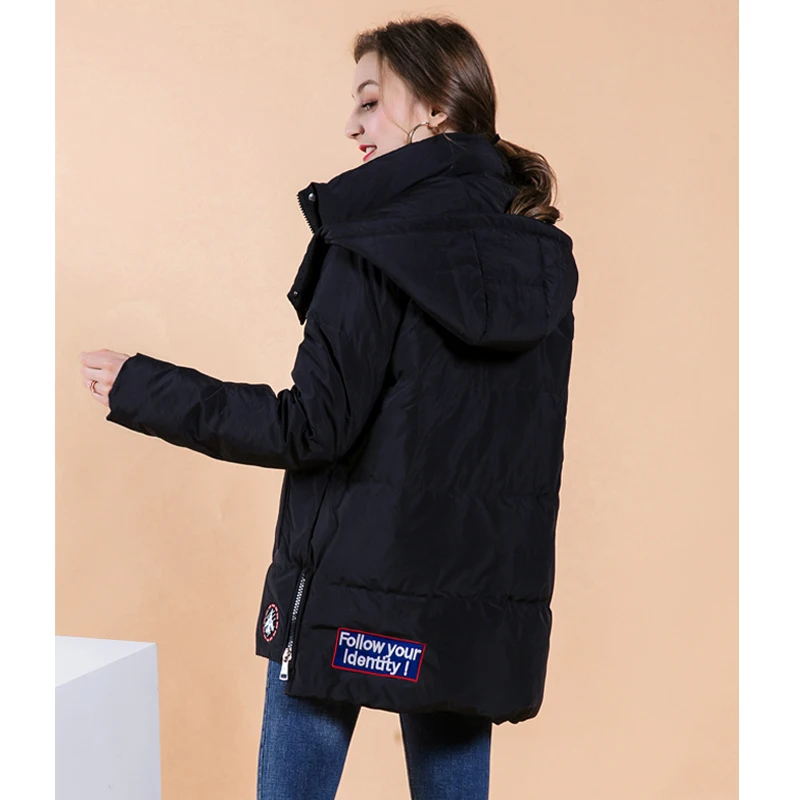 2019 модная женская зимняя куртка на утином пуху длинное плотное двухстороннее