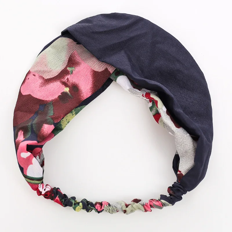 1 шт. шифоновая цветочная ткань повязка на голову с перекрестными узелками и