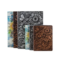 a5 a6 notebook sunflower relief style pu travel notebook retro printing decoration diary exquisite book gift