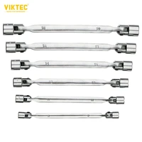 vt13054 6pc flexible socket wrench set metric hex socket wrench kit open ended spanner set 8 19mm