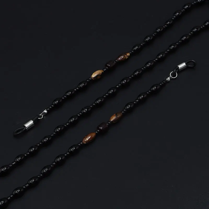 

Sunglasses Chain Holder Handmade Black Beaded Fashion Eyewear Neck Cord Anti Slip Glasses Chain