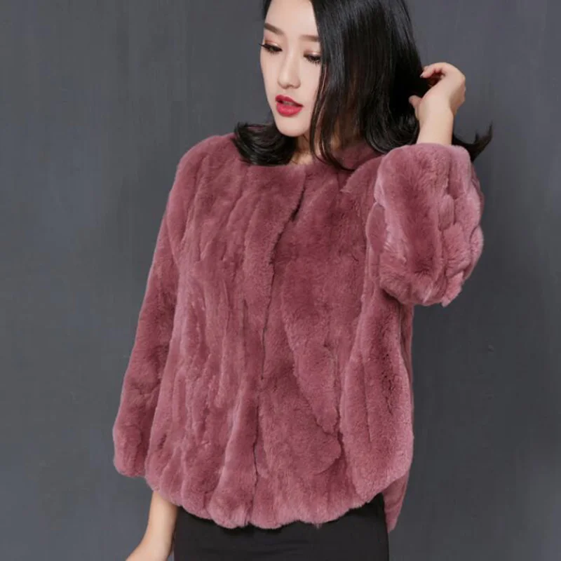 New 2020 Plus Size 4xl 5xl Winter Coat Women Real Fur Coat Rabbit Fur Coat  Short Slim Fit Warm Jacket