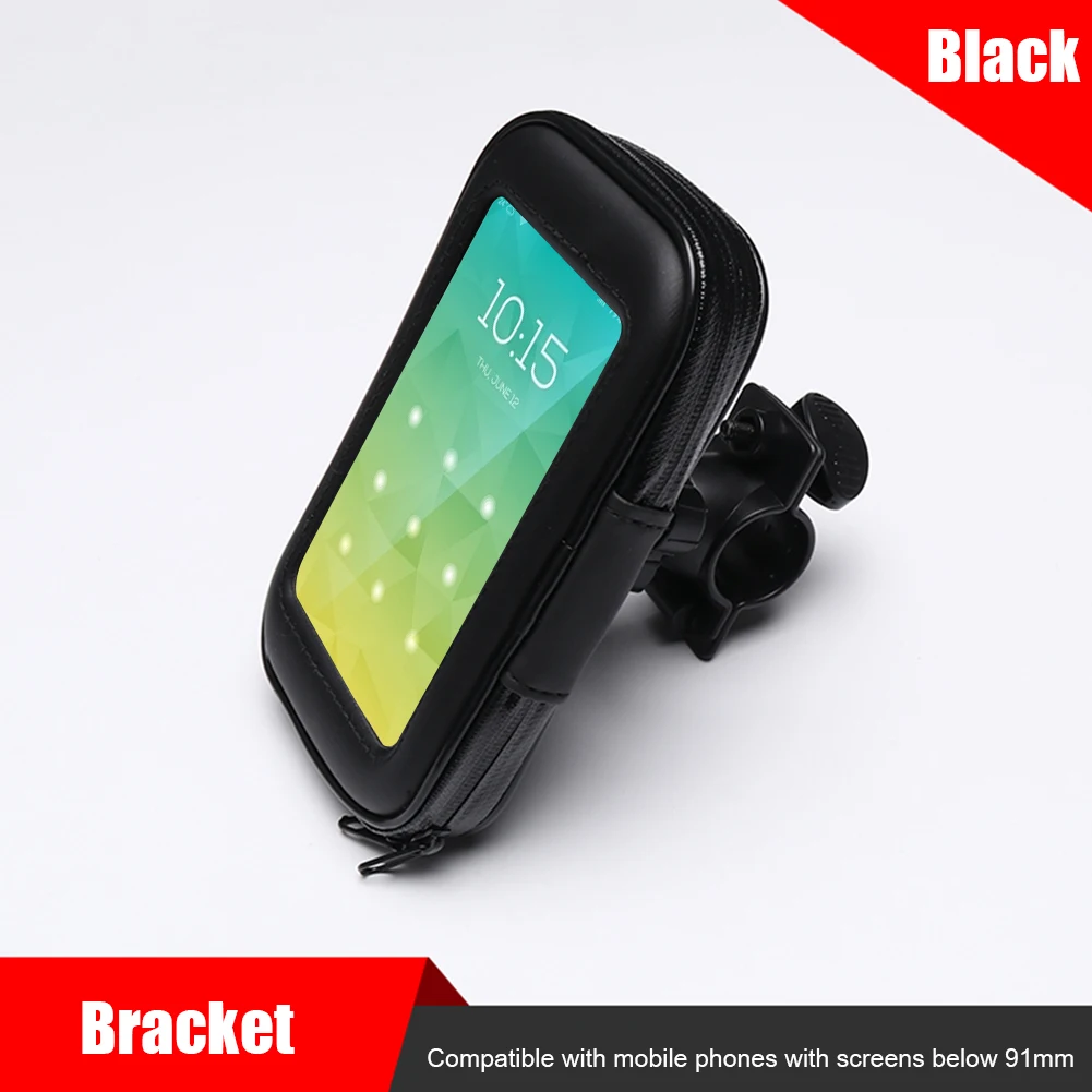 

Waterproof MTB Mountain Bike Bag Stand Handlebar Touch Screen PU + ABS + PVC Shockproof Phone Holder Bags 150x91x30 mm