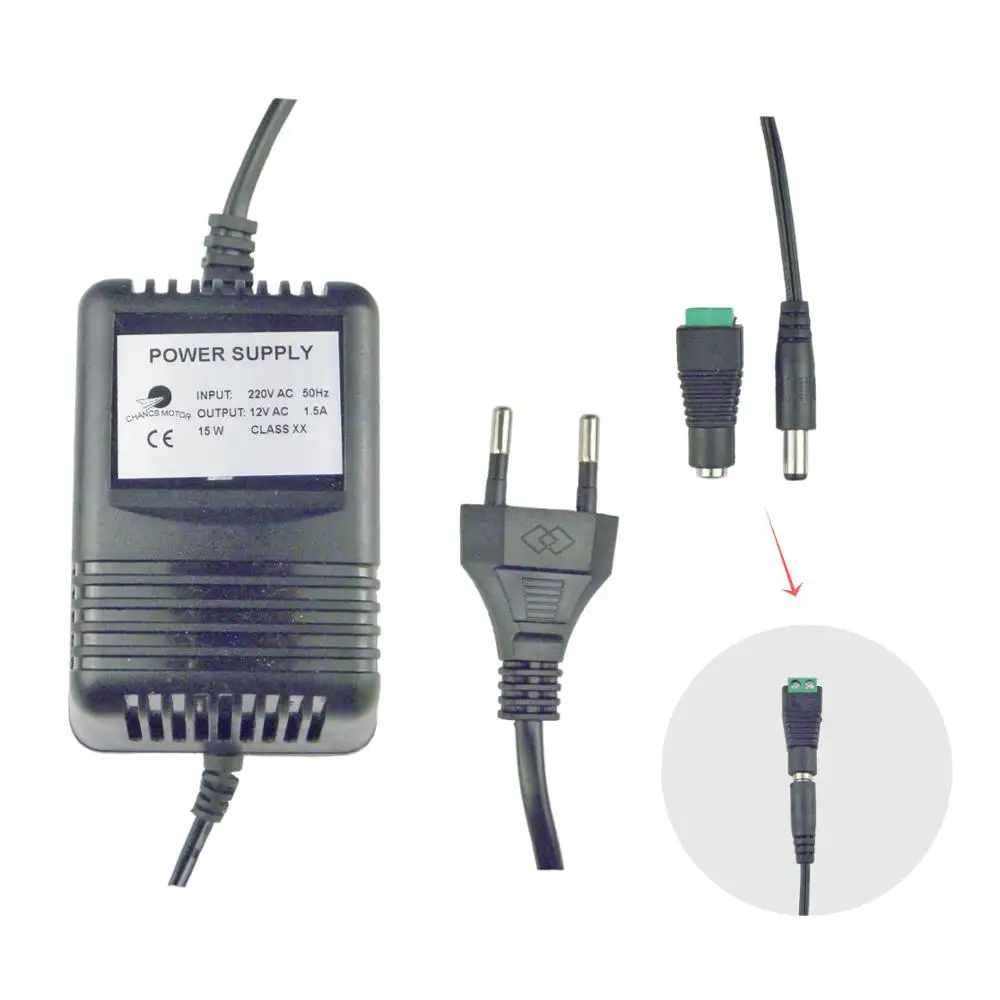 

CHANCS MOTOR AC-AC power adapter Input 220V Output 12V AC 1.5A