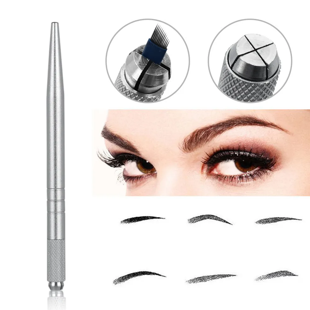 

Eyebrow Tattoo Microblading Pen Tattoo Machine For Permanent Makeup Eyebrow With Needle Blade Microblading Accessories 5Pcs
