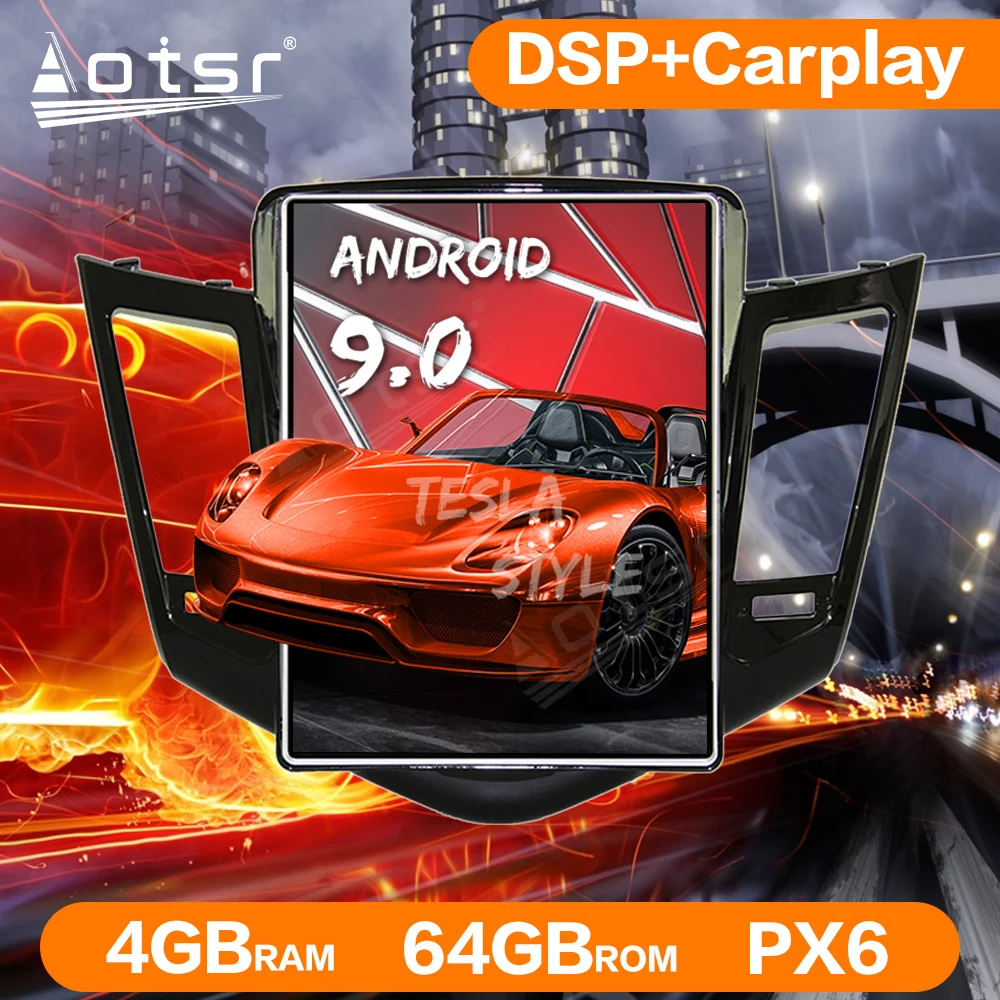 Автомагнитола Tesla с вертикальным экраном Android 9 0 PX6 GPS навигация для Chevrolet CRUZE 2008 2012