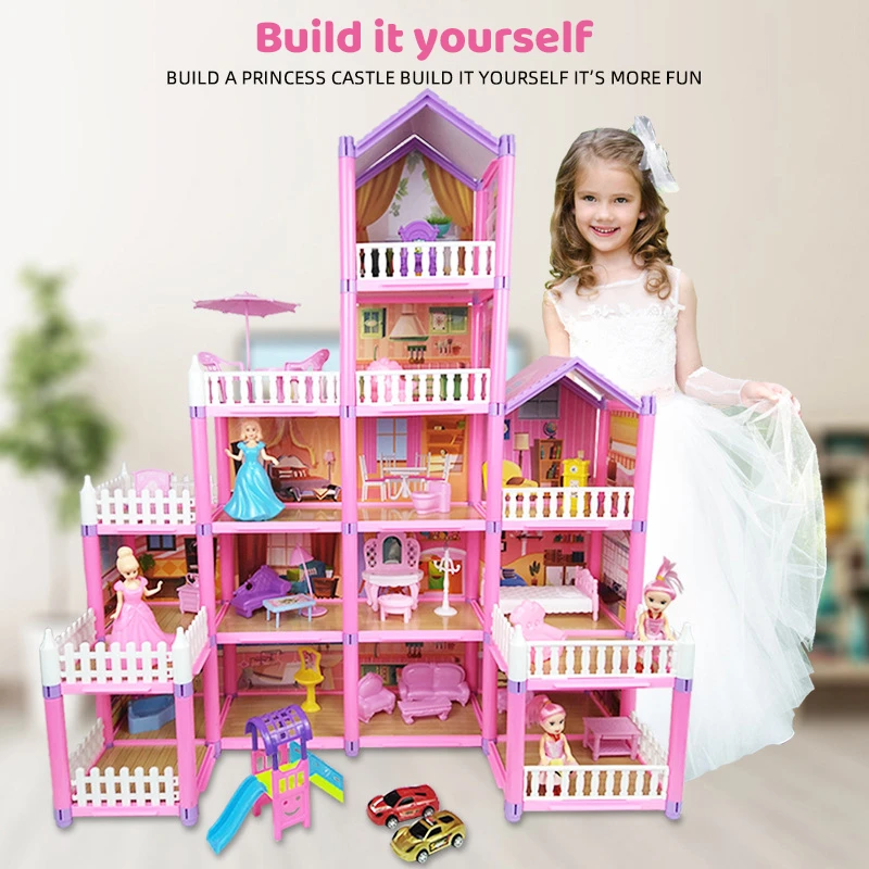 Игрушечный дом для самостоятельной сборки Кукольный Домик принцессы вилла