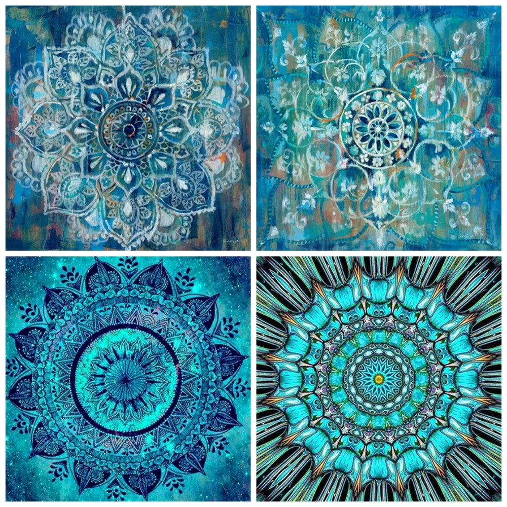 

HUACAN Diy Diamond Painting Fantasy Mandala Diamond Art Mosaic Flower Embroidery Cross Stitch Wall Sticker