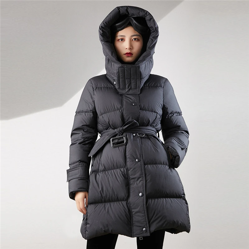 Новинка 2019 осенне зимняя женская куртка пуховик на утином пуху приталенное