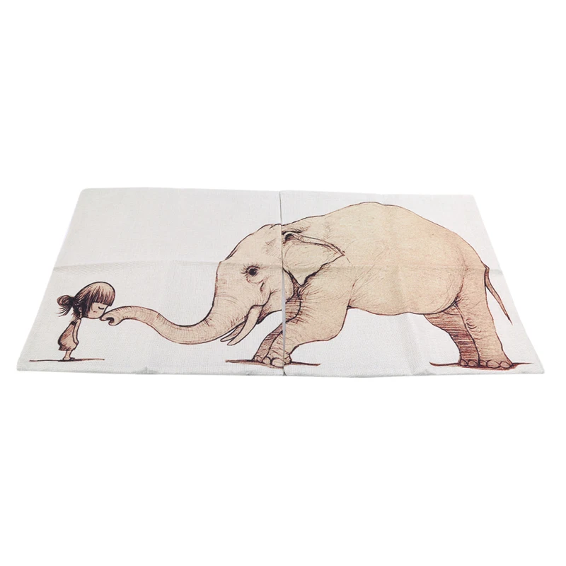 Креативная комбинированная наволочка в виде головы слона животного динозавра