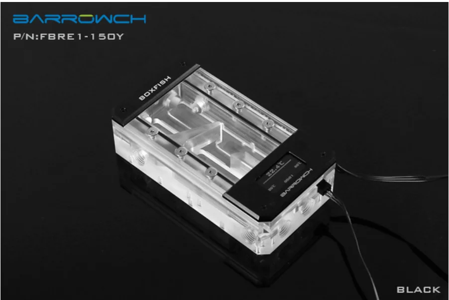 Black Barrowch FBRE1-Y, BoxFish резервуары, LRC 2,0, акриловые космические умные цифровые резервуары, температура в реальном времени - Цвет лезвия: Black