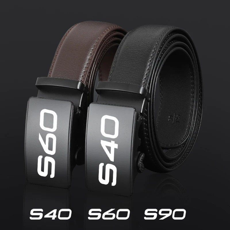 

Мужские ремни с металлической автоматической пряжкой, кожаные ремни высокого качества для Volvo S40 S60 S90 2021, аксессуары