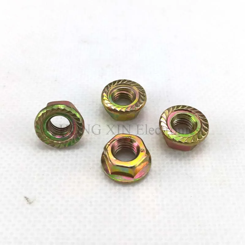 Цветная цинковая Шестигранная Фланцевая гайка M6/Цветочная