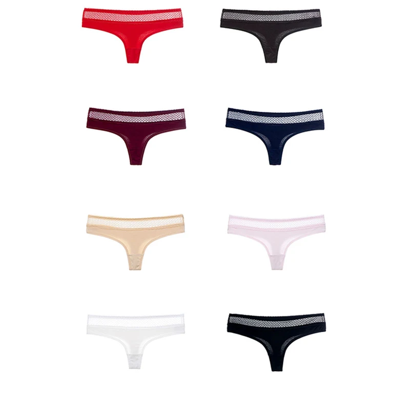Трусики женские хлопковые однотонные пикантное мягкое нижнее белье с кружевной