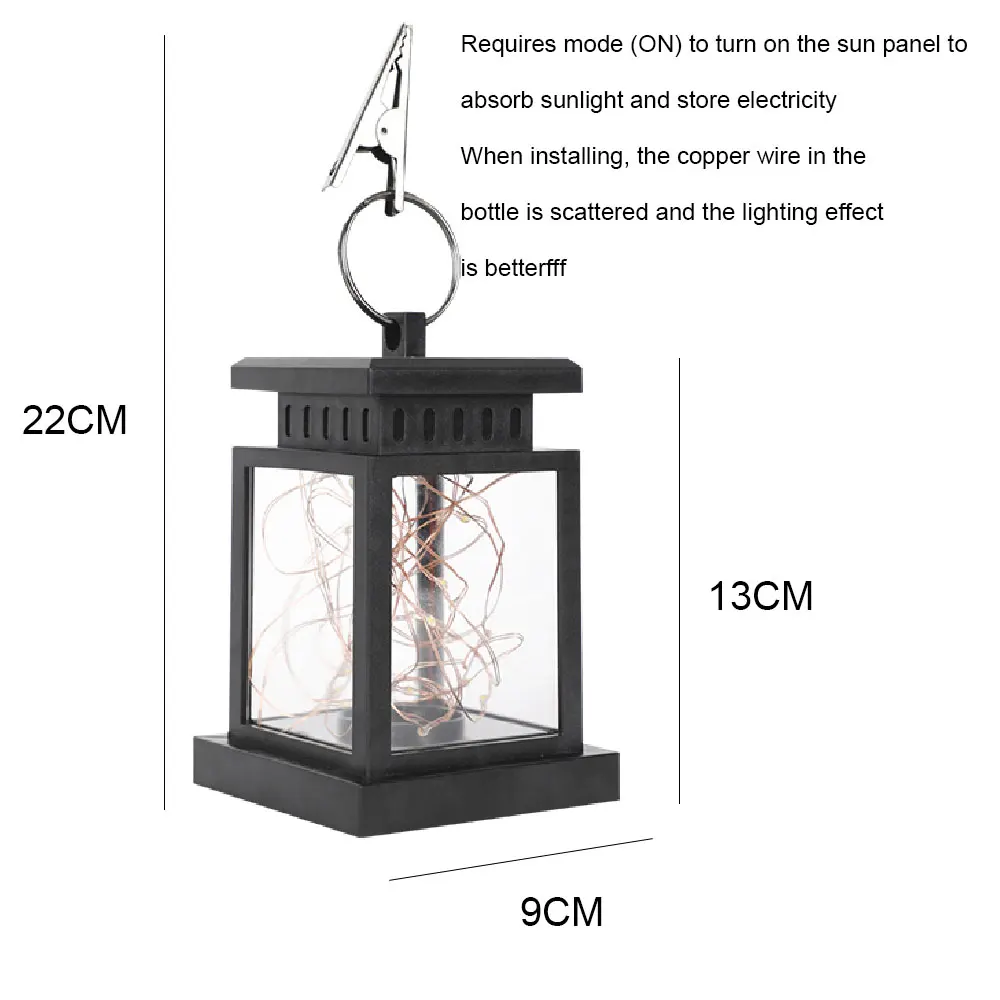 

Portable LED Outdoor Solar Powered Garden Light Flameless Candle Waterproof Outdoor Lighting Hanging Solar Lantern for Camp
