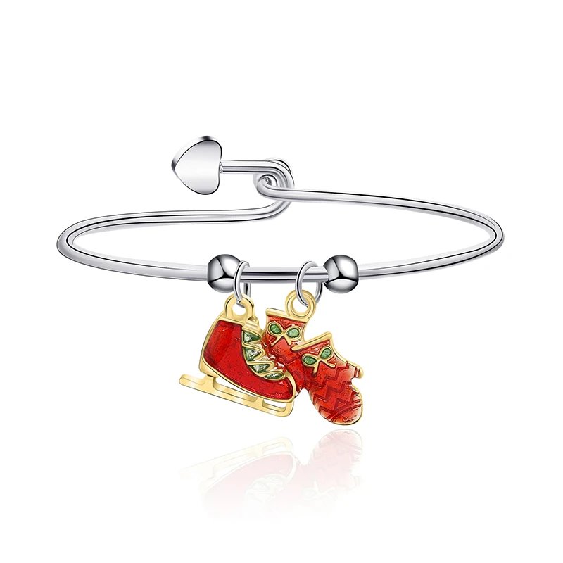 

Fashion Personality Bracelet Red Socks Shoes Christmas Theme Ladies For Women To Create Zinc Alloy High Quality Bracelet Jewelry