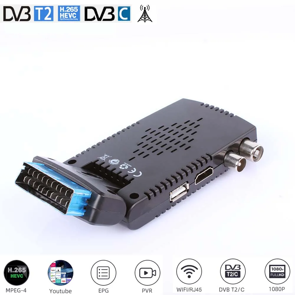 Receptor de tv Terrestriai para Itália Digital – Alemanha França Espanha Europa Dvb-t2 tv Tuner Suporte Wifi Epg Pvr hd H.265 Dvb t2