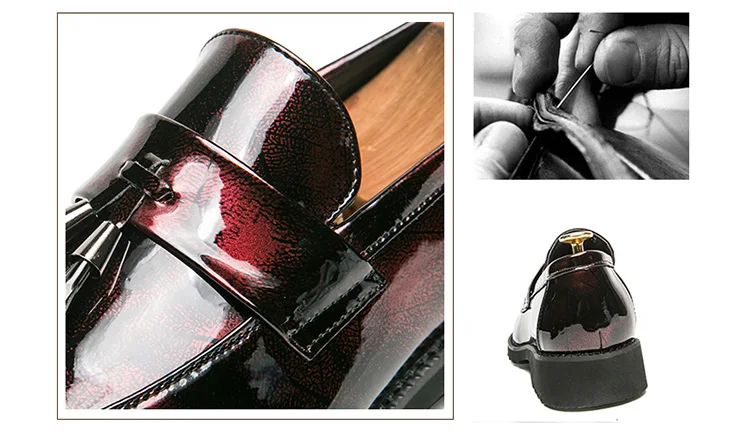 Thick Bottom Mens Dress Shoes Men Bring Brand Wedding Shoes Luxury Italian Casual Office Formal Loafers Boats Leather Shoes Men