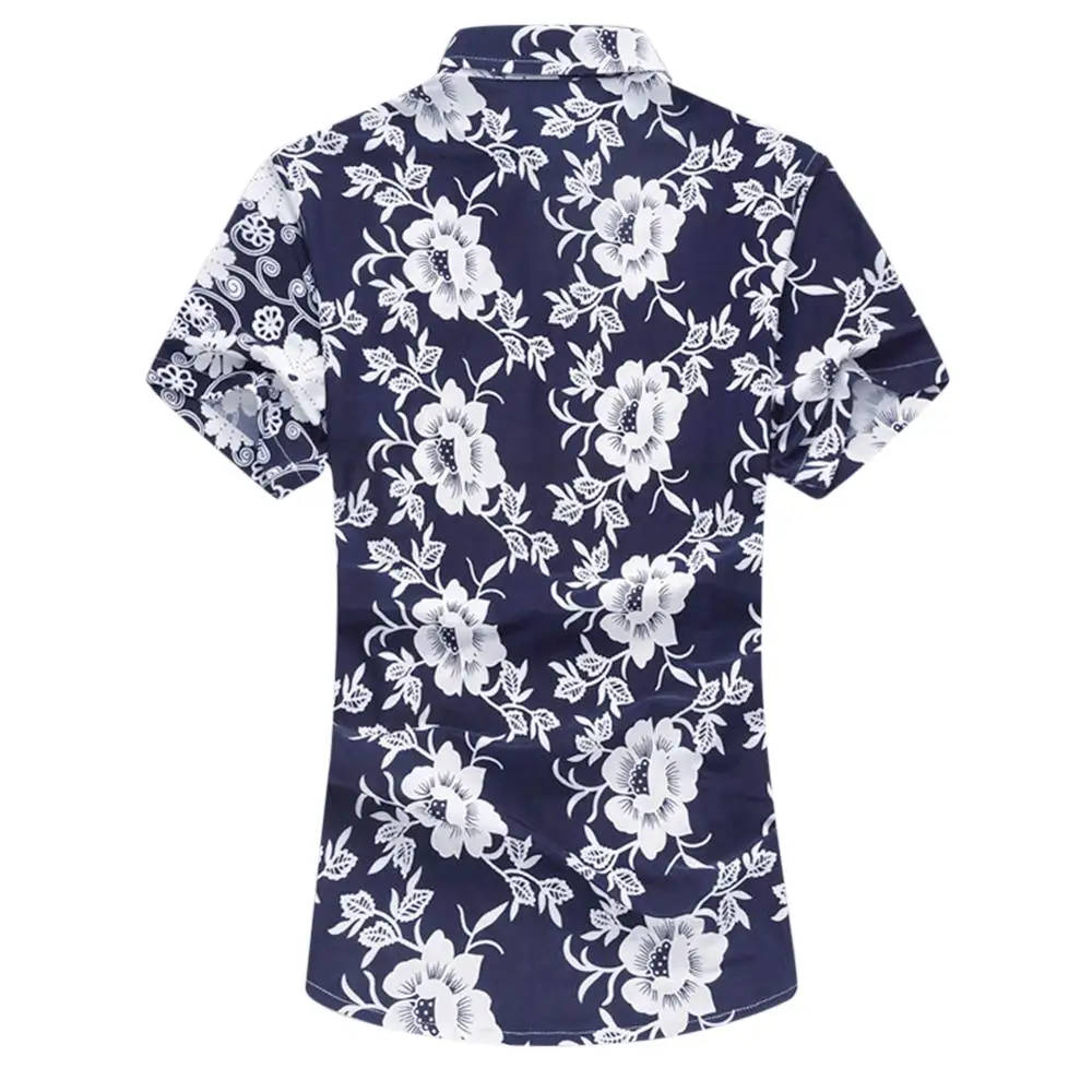 Футболка мужская с цветочным принтом Повседневная рубашка коротким рукавом