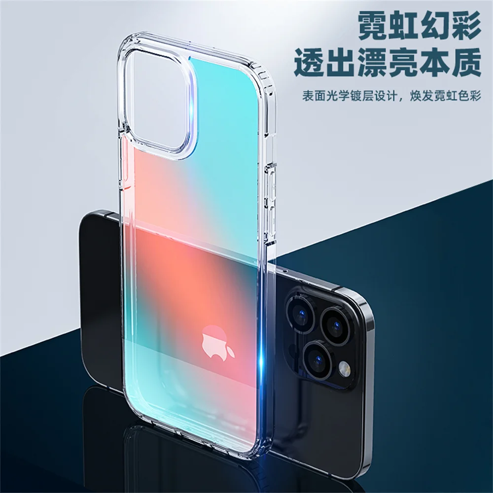 

luxury Clear Case For iPhone 13 12 Pro Max Hard PC+TPU Anti Yellow Full Lens Protective Transparent Cover For iPhone 11 12 Case