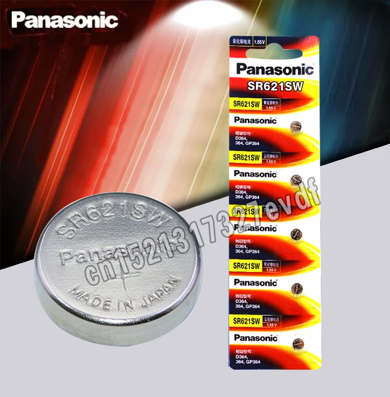 100% оригинал Panasonic 5 шт. SR621SW оксид серебра для часов 6 8 мм * 2 1 AG1 364 164 D364 L621 GP364