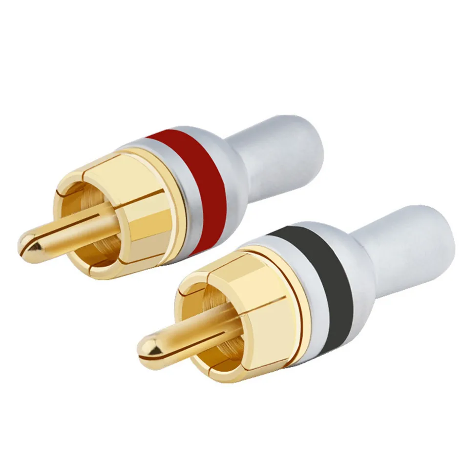 Разъем RCA с медными позолоченными штекерами Hi Fi папа для аудиокабеля 5 мм адаптер