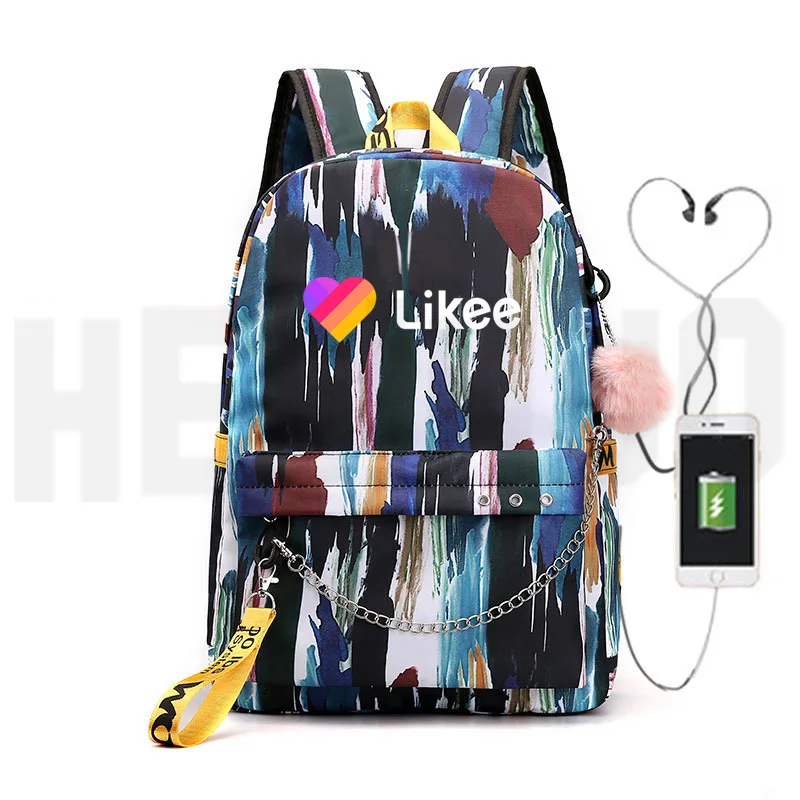 Likee Video App школьный женский рюкзак для спорта на открытом воздухе Bag Softback Zipper Back Pack