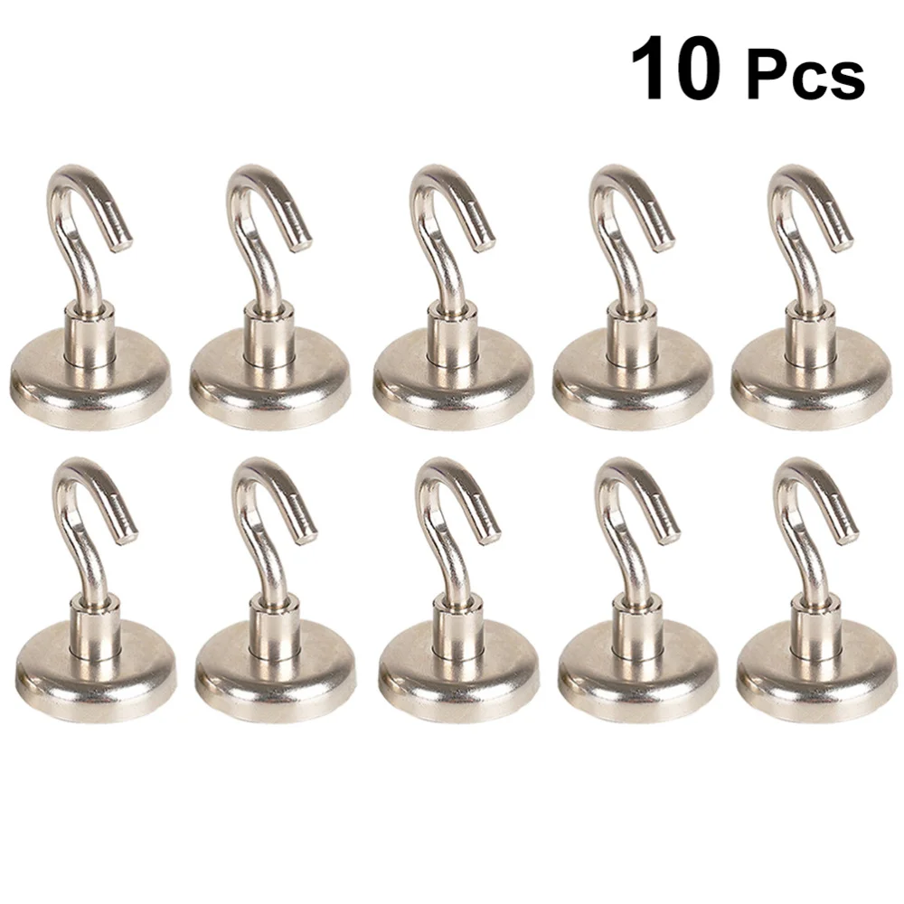 

10pcs Strong Neodymium Magnet Hooks Heavy Duty Magnetic Hooks for Home Kitchen Workplace Office and Garage